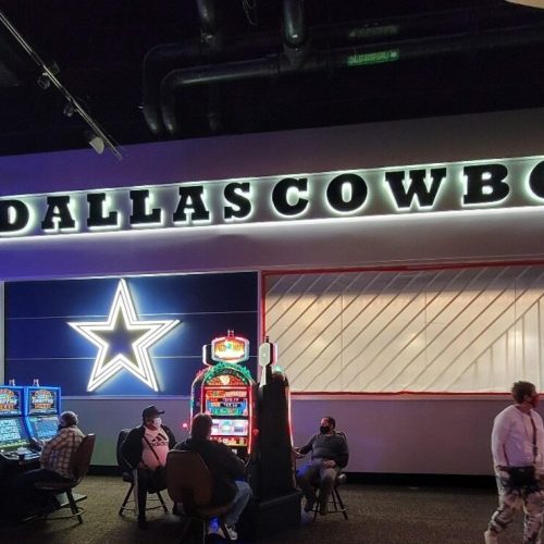 Custom Fabricated Edge Lit Sign for Dallas Cowboys at WInstar Casino